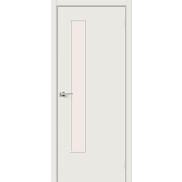 Дверь межкомнатная Гост-9 Финиш Флекс Л-14 (Белый), остекленная, magic fog, кромка обычная, каркасно-щитовая