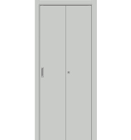 Дверь межкомнатная Браво-0.П складная ПЭТ, Grey Silk, глухая, каркасно-щитовая