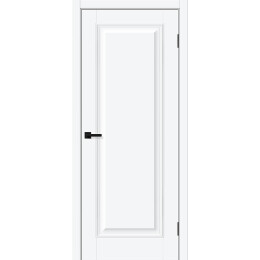 Дверь межкомнатная Классик-10 ПЭТ White Silk, глухая, декор багет, кромка нет, царговая