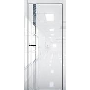 Дверь межкомнатная "Платина-7"  Crystall White стекло Лакобель белое кромка-ABS