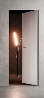 Дверь скрытого монтажа reverse invisible-700, с зеркалом, грунт, кромка алюминиевая матовый хром, каркасно-щитовая