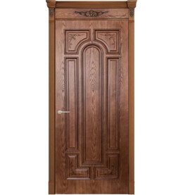 Дверь межкомнатная Арес Шпонированные, Орех натуральный-2, глухая, каркасно-щитовая