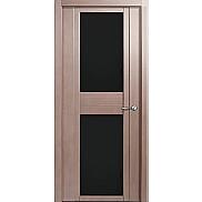 Дверь межкомнатная шпонированная "H-II" Дуб грейвуд стекло Лакобель чёрный