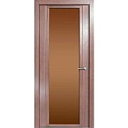 Дверь межкомнатная шпонированная "H-IV" Дуб грейвуд стекло Сатинато бронза