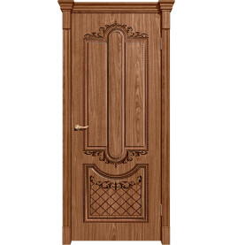 Дверь межкомнатная Муар Шпонированные, Орех натуральный-2, глухая, каркасно-щитовая