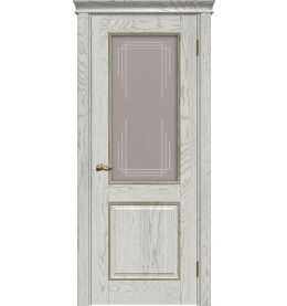 Дверь межкомнатная Прайм Шпонированные, Тон капучино, остекленная, сатинат бронза художественный, каркасно-щитовая