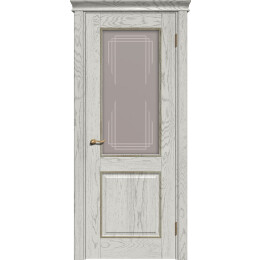 Дверь межкомнатная Прайм Шпонированные Тон капучино, остекленная, сатинат бронза художественный, кромка нет, каркасно-щитовая