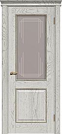 Дверь межкомнатная шпонированная "Прайм" Тон капучино стекло Бронзовое с гравировкой