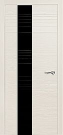 Дверь межкомнатная шпонированная "V-I" Бьянко вставка Лакобель черный