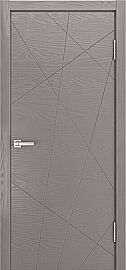Дверь межкомнатная шпонированная "V-VIII" Темно-серый вставка ПВХ Эмаль