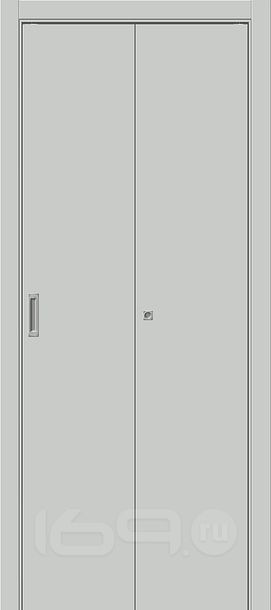 Дверь межкомнатная Браво-0 складная Винил Grey Pro, без декора, глухая, без стекла, каркасно-щитовая