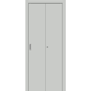 Дверь межкомнатная Браво-0 складная Винил Grey Pro, глухая, каркасно-щитовая
