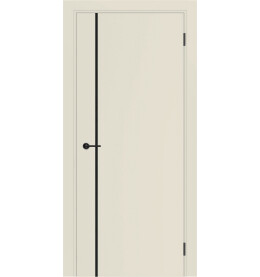 Дверь межкомнатная Порта ПТА-50.11 B ПЭТ, Shellac Cream в комплекте с врезанной черной магнитной защелкой, глухая, каркасно-щитовая