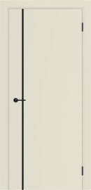 Дверь межкомнатная Порта ПТА-50.11 B ПЭТ, Shellac Cream в комплекте с врезанной черной магнитной защелкой, глухая, каркасно-щитовая