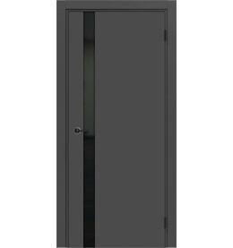 Дверь межкомнатная Порта ПТА-51 B ПЭТ, Shellac Graphite в комплекте с врезанной черной магнитной защелкой, глухая, каркасно-щитовая
