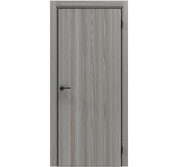Дверь межкомнатная Порта-50 4AB Полипропилен Grey Oak, глухая, кромка алюминиевая черная, каркасно-щитовая