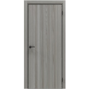 Дверь межкомнатная Порта-50 4AB Полипропилен Grey Oak, глухая, кромка алюминиевая черная, каркасно-щитовая