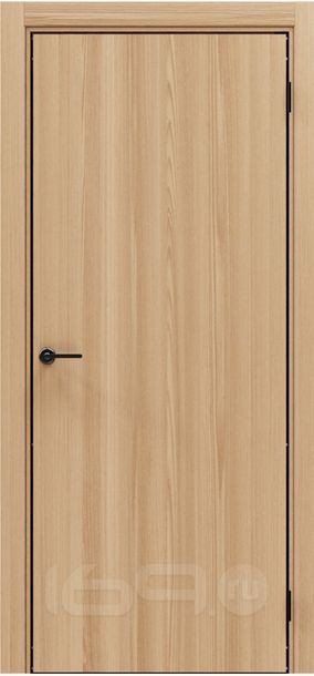Дверь межкомнатная Порта-50 4AB Полипропилен, Natural Oak в комплекте с врезанной черной магнитной защелкой, глухая, кромка алюминиевая черная матовая, каркасно-щитовая