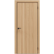 Дверь межкомнатная Порта-50 4AB Полипропилен, Natural Oak в комплекте с врезанной черной магнитной защелкой, глухая, кромка алюминиевая черная матовая, каркасно-щитовая