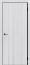 Дверь межкомнатная Порта-50 4AB Полипропилен White Oak, глухая, кромка алюминиевая черная, каркасно-щитовая