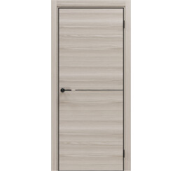 Дверь межкомнатная Порта-50.1 4AB Полипропилен Alpik Oak, глухая, кромка алюминиевая черная, каркасно-щитовая
