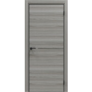 Дверь межкомнатная Порта-50.1 4AB Полипропилен Grey Oak, глухая, кромка алюминиевая черная, каркасно-щитовая