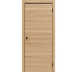 Дверь межкомнатная Порта-50.1 4AB Полипропилен Natural Oak, глухая, кромка алюминиевая черная, каркасно-щитовая