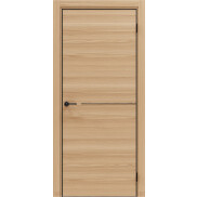Дверь межкомнатная Порта-50.1 4AB Полипропилен Natural Oak, глухая, кромка алюминиевая черная, каркасно-щитовая