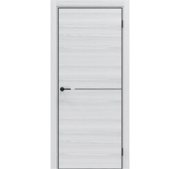 Дверь межкомнатная Порта-50.1 4AB Полипропилен White Oak, глухая, кромка алюминиевая черная, каркасно-щитовая