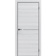 Дверь межкомнатная Порта-50.1 4AB Полипропилен White Oak, глухая, кромка алюминиевая черная, каркасно-щитовая
