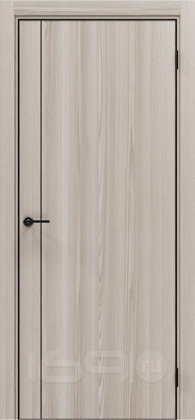 Дверь межкомнатная Порта-50.11 4AB Полипропилен, Alpik Oak в комплекте с врезанной черной магнитной защелкой, глухая, кромка алюминиевая черная матовая, каркасно-щитовая