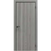 Дверь межкомнатная Порта-50.11 4AB Полипропилен Grey Oak, глухая, кромка алюминиевая черная, каркасно-щитовая