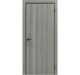 Дверь межкомнатная Порта-50.11 4AB Полипропилен Grey Oak, глухая, кромка алюминиевая черная, каркасно-щитовая