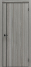 Дверь межкомнатная Порта-50.11 4AB Полипропилен Grey Oak, глухая, кромка алюминиевая черная, каркасно-щитовая