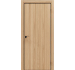 Дверь межкомнатная Порта-50.11 4AB Полипропилен Natural Oak, глухая, кромка алюминиевая черная, каркасно-щитовая