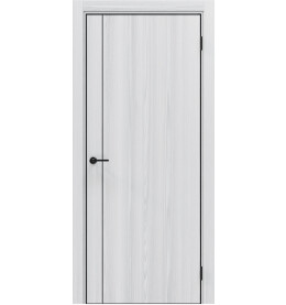 Дверь межкомнатная Порта-50.11 4AB Полипропилен, White Oak в комплекте с врезанной черной магнитной защелкой, глухая, кромка алюминиевая черная матовая, каркасно-щитовая