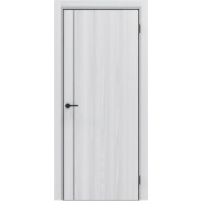 Дверь межкомнатная Порта-50.11 4AB Полипропилен White Oak, глухая, кромка алюминиевая черная, каркасно-щитовая