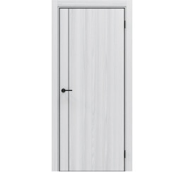 Дверь межкомнатная Порта-50.11 4AB Полипропилен White Oak, глухая, кромка алюминиевая черная, каркасно-щитовая