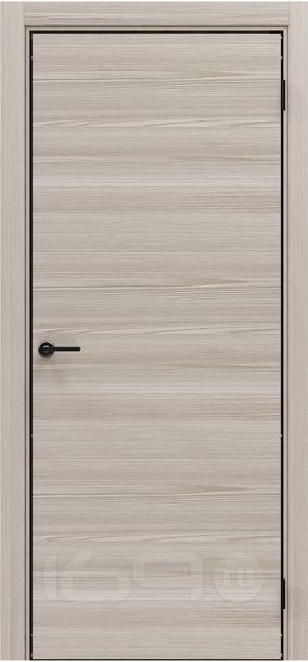 Дверь межкомнатная Порта-50G 4AB Полипропилен, Alpik Oak в комплекте с врезанной черной магнитной защелкой, глухая, кромка алюминиевая черная матовая, каркасно-щитовая