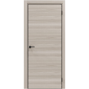Дверь межкомнатная Порта-50G 4AB Полипропилен, Alpik Oak в комплекте с врезанной черной магнитной защелкой, глухая, кромка алюминиевая черная матовая, каркасно-щитовая