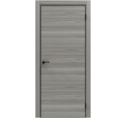 Дверь межкомнатная Порта-50G 4AB Полипропилен Grey Oak, глухая, кромка алюминиевая черная, каркасно-щитовая