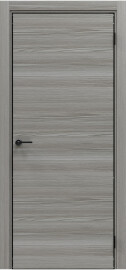 Дверь межкомнатная Порта-50G 4AB Полипропилен Grey Oak, глухая, кромка алюминиевая черная, каркасно-щитовая