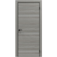Дверь межкомнатная Порта-50G 4AB Полипропилен Grey Oak, глухая, кромка алюминиевая черная, каркасно-щитовая