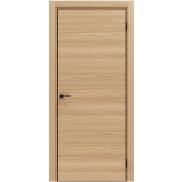 Дверь межкомнатная Порта-50G 4AB Полипропилен Natural Oak, глухая, кромка алюминиевая черная, каркасно-щитовая