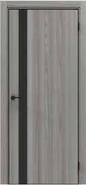 Дверь межкомнатная Порта-51 4AB Полипропилен Grey Oak, глухая, декор black star, кромка алюминиевая черная, каркасно-щитовая
