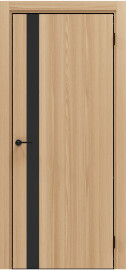 Дверь межкомнатная Порта-51 4AB Полипропилен Natural Oak, глухая, декор black star, кромка алюминиевая черная, каркасно-щитовая