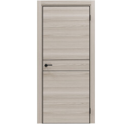 Дверь межкомнатная Порта-52 4AB Полипропилен Alpik Oak, глухая, кромка алюминиевая черная, каркасно-щитовая
