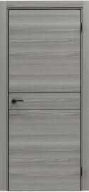 Дверь межкомнатная Порта-52 4AB Полипропилен Grey Oak, глухая, кромка алюминиевая черная, каркасно-щитовая