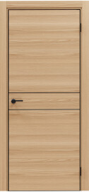 Дверь межкомнатная Порта-52 4AB Полипропилен Natural Oak, глухая, кромка алюминиевая черная, каркасно-щитовая