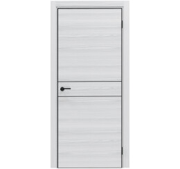 Дверь межкомнатная Порта-52 4AB Полипропилен White Oak, глухая, кромка алюминиевая черная, каркасно-щитовая